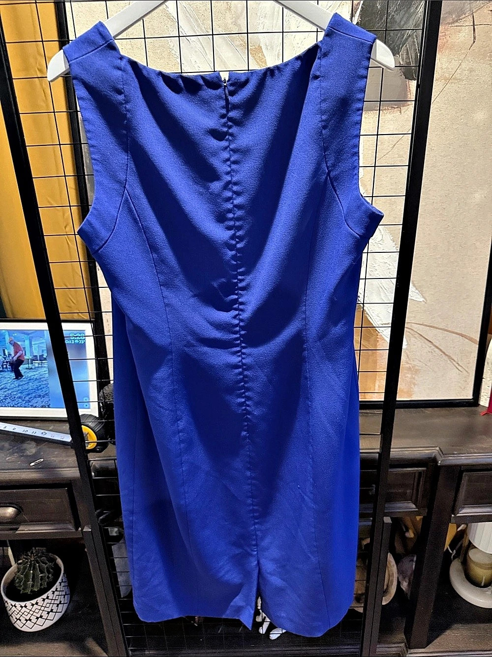 Kasper Royal Blue Square Neck Sheath Midi Dress Blue - Picture 2 of 3